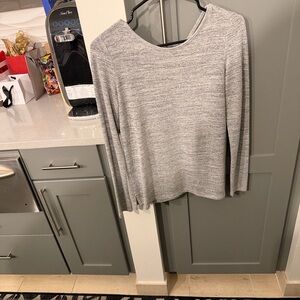 GAP Heather Gray Long Sleeve Women's Top